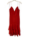 Alice & Olivia Size 6 Red Polyester Spaghetti Strap Tiered Midi High Low Dress Red / 6