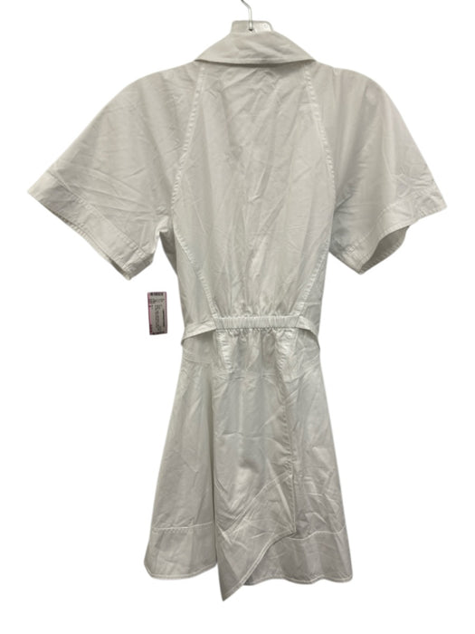 A.L.C. Size 0 White Cotton Half Sleeve Collar Button Up Mini Dress White / 0