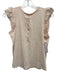Melissa Nepton Size M Peach Pink Flutter Cap sleeve Heathered Half Button Top Peach Pink / M