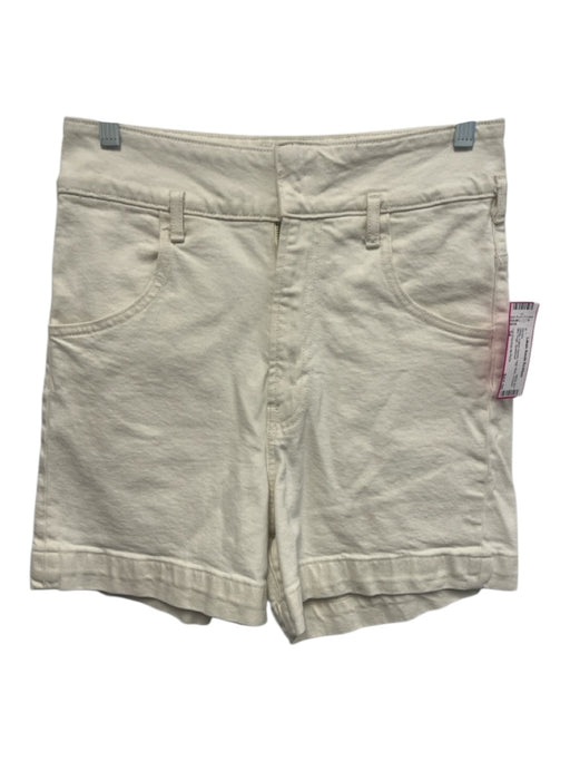 Les Coyotes de Paris Size 34 White Cotton Denim High Rise Pockets Shorts White / 34