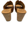 Kork-Ease Shoe Size 7 Beige & Brown Leather Wood Base Brass Studs Clog Mules Beige & Brown / 7