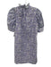 Hyacinth House Size XXS Purple, Green, White Short Puff Sleeve Floral Dress Purple, Green, White / XXS