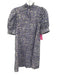 Hyacinth House Size XXS Purple, Green, White Short Puff Sleeve Floral Dress Purple, Green, White / XXS