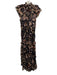 Sabina Musayev Size XS Black, Purple, Cream Polyester Button Detail Floral Dress Black, Purple, Cream / XS