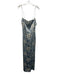 Reformation Size 6 Blue & White Silk Floral Cowl neck Maxi Dress Blue & White / 6