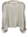 Subtle Luxury Size One Size White & Gray Cotton Blend Knit Side Stripe Top White & Gray / One Size