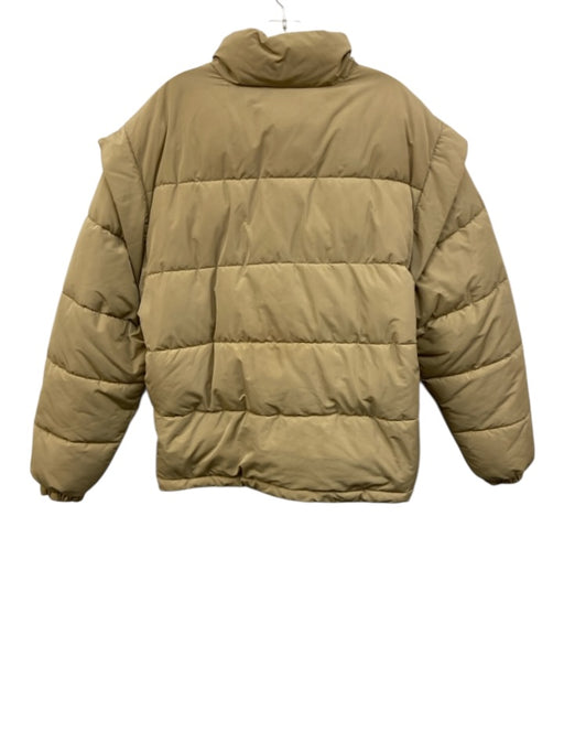 WeWoreWhat Size M Khaki Beige Polyester Removable Sleeves Zip Front Jacket Khaki Beige / M