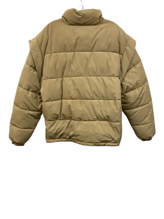 WeWoreWhat Size M Khaki Beige Polyester Removable Sleeves Zip Front Jacket Khaki Beige / M