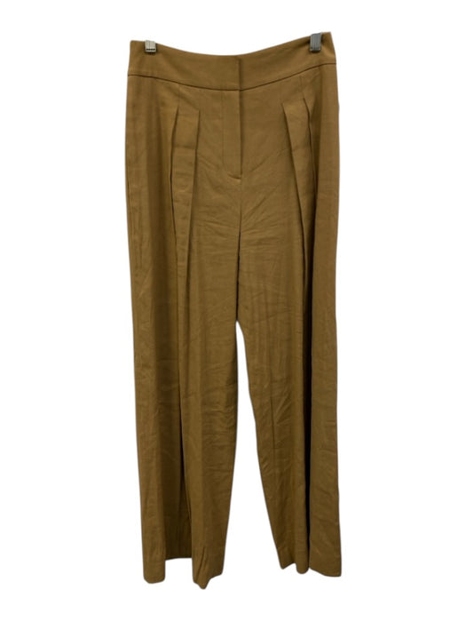 Veronica Beard Size 0 Tan Brown Linen Blend Front Pleat Trouser Wide Leg Pants Tan Brown / 0