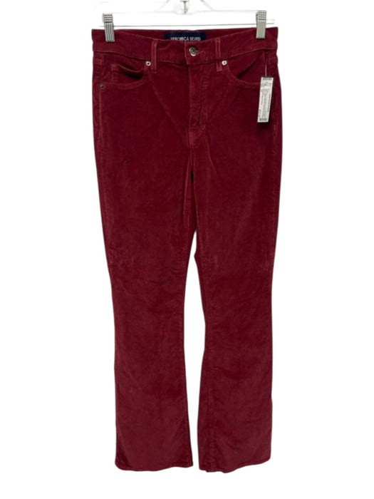 Veronica Beard Jeans Size 27 Berry Red Cotton Blend Corduroy High Rise Pants Berry Red / 27