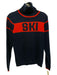 Scott & Scott Size M Navy Blue & Red Merino Wool & Cashmere Knit Slogan Sweater Navy Blue & Red / M