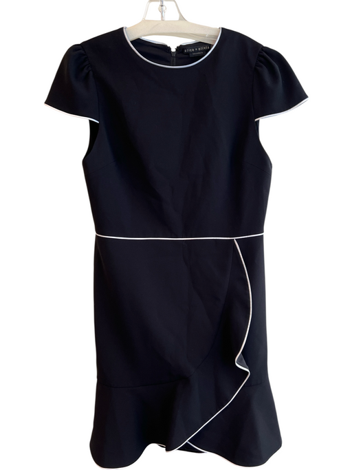 Alice + Olivia Size 12 Black & White Polyester Cap Sleeve White Liner Dress Black & White / 12