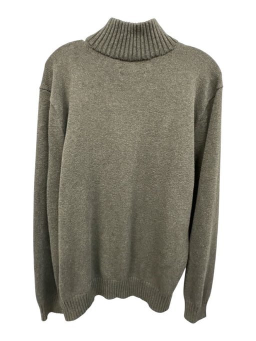 Polo Size XL Gray Cotton Solid Quarter Zip Men's Sweater Gray / XL