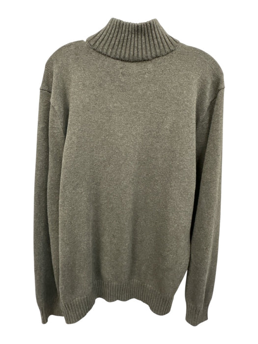 Polo Size XL Gray Cotton Solid Quarter Zip Men's Sweater Gray / XL