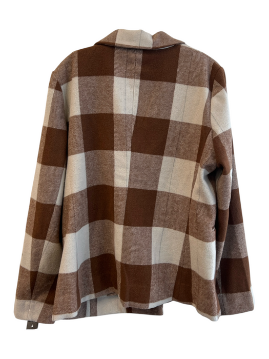 Splendid Size L Brown No Fabric Tag Button Up Plaid Lapel Jacket Brown / L