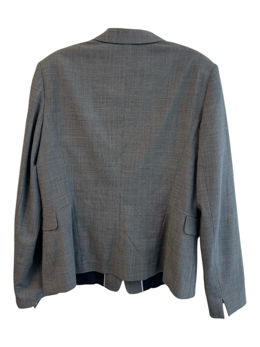 Lafayette 148 Size 12 Grey Wool Pockets Double button Shoulder Pads Jacket Grey / 12