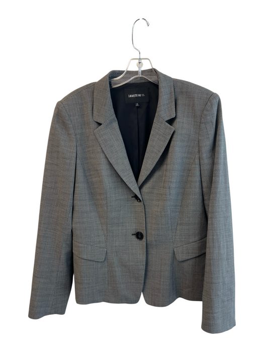 Lafayette 148 Size 12 Grey Wool Pockets Double button Shoulder Pads Jacket Grey / 12