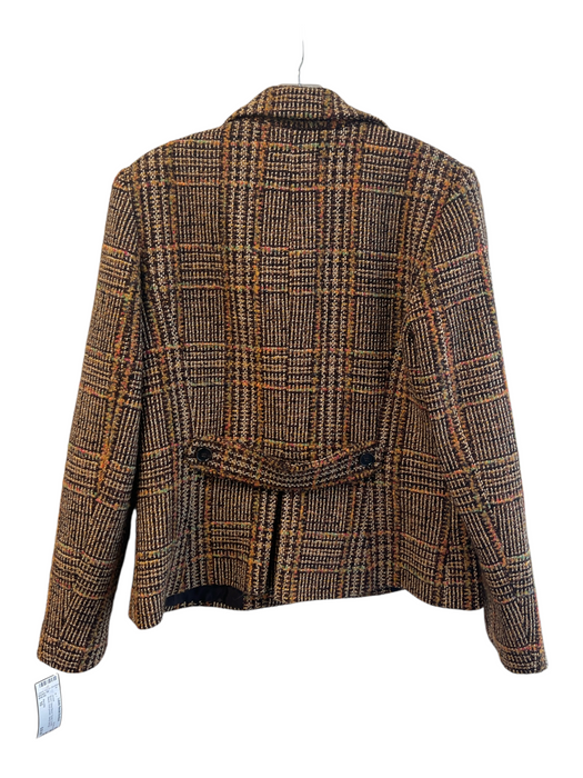 Harolds Size 10 Brown Wool Blend Tweed 3 button Blazer front pocket Jacket Brown / 10