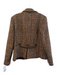 Harolds Size 10 Brown Wool Blend Tweed 3 button Blazer front pocket Jacket Brown / 10