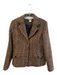 Harolds Size 10 Brown Wool Blend Tweed 3 button Blazer front pocket Jacket Brown / 10