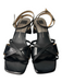 Dolce Vita Shoe Size 9 Black Leather Open Toe & Heel Square Toe Block Heel Shoes Black / 9