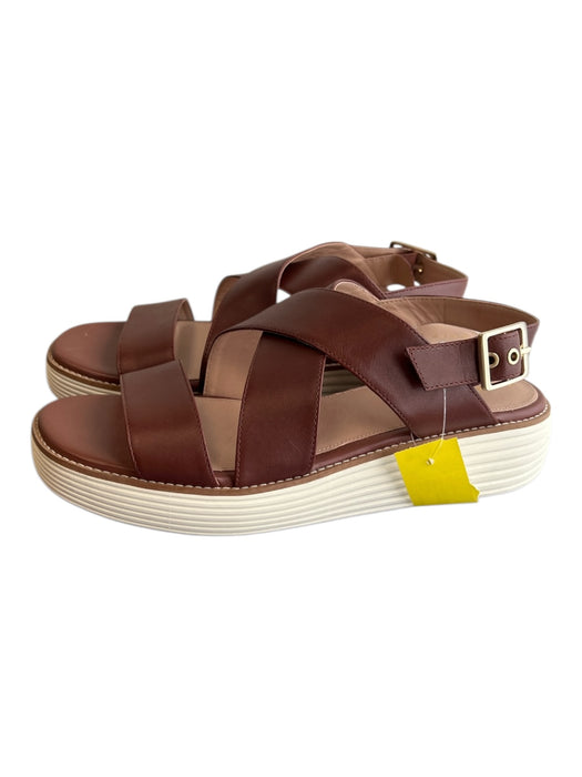 Cole Haan Shoe Size 9 Brown Manmade Material Open Square Toe Strappy Shoes Brown / 9
