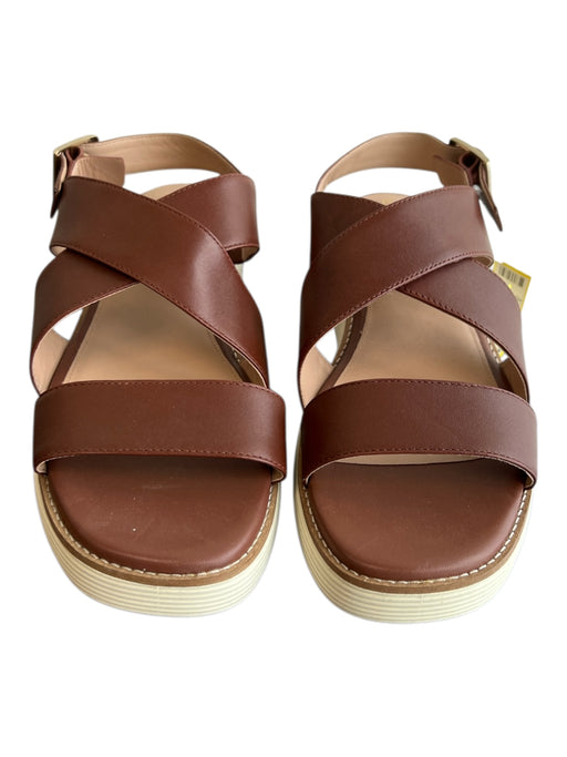 Cole Haan Shoe Size 9 Brown Manmade Material Open Square Toe Strappy Shoes Brown / 9