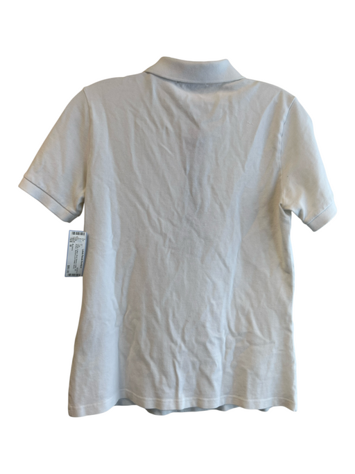 Burberry Size M White Cotton Short Sleeve Collar 3/4 Button Top White / M
