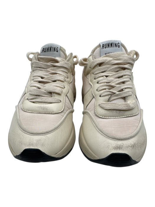 Golden Goose Shoe Size 34 Beige Leather Distressed lace up Lace Up Sneakers Beige / 34