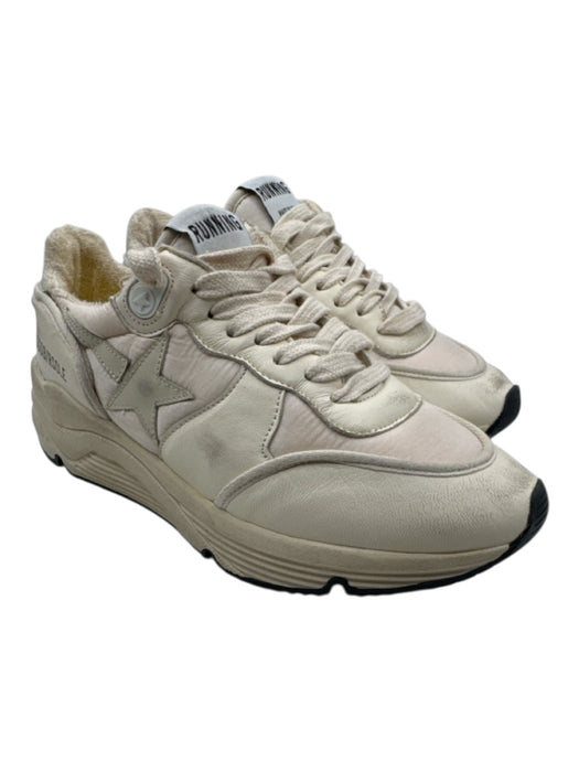 Golden Goose Shoe Size 34 Beige Leather Distressed lace up Lace Up Sneakers Beige / 34