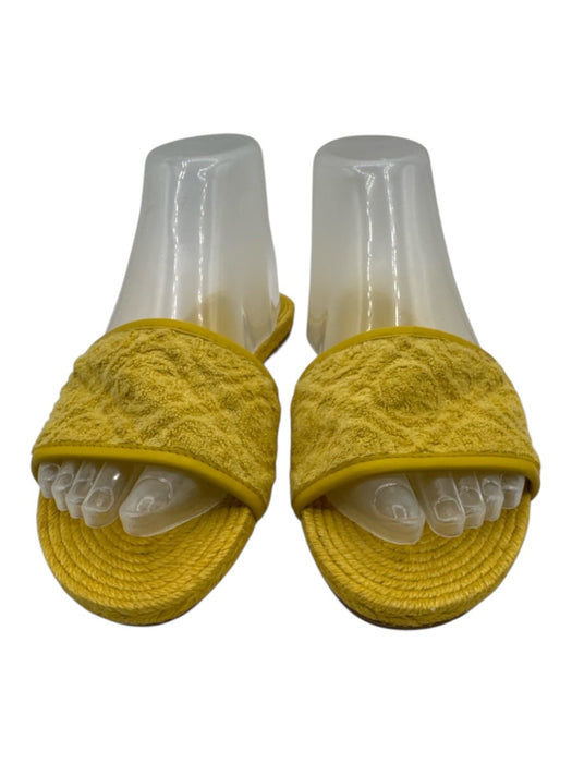 Tory Burch Shoe Size 8 Yellow Terry Cloth Slide Espadrille Sandals Yellow / 8