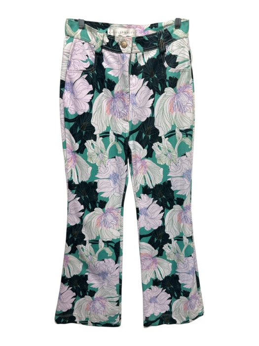 Isla & White Size S Green, Purple & Black Cotton Denim Zip Fly High Rise Jeans Green, Purple & Black / S
