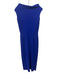 Chiara Boni Size 6 Dark Blue Polyamide & Elastane Sleeveless Ruffles Midi Dress Dark Blue / 6
