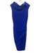 Chiara Boni Size 6 Dark Blue Polyamide & Elastane Sleeveless Ruffles Midi Dress Dark Blue / 6