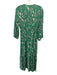 Ba&sh Size S Green & Beige Viscose 3/4 Sleeve Abstract Print V Neck Midi Dress Green & Beige / S