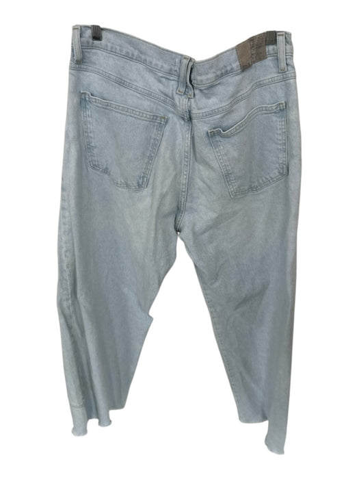 We The Free Size 31 Light Wash Cotton High Rise Straight Leg Raw Hem Jeans Light Wash / 31