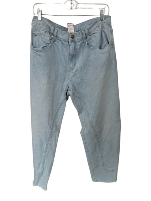 We The Free Size 31 Light Wash Cotton High Rise Straight Leg Raw Hem Jeans Light Wash / 31