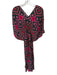 Rujuta Sheth Size One Size Charcoal & pink Viscose Short Sleeve V Neck Dress Charcoal & pink / One Size