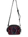Bonhomia Gray & Purple Leather Canvas Flowers Crossbody Zip Close Bag Gray & Purple / S