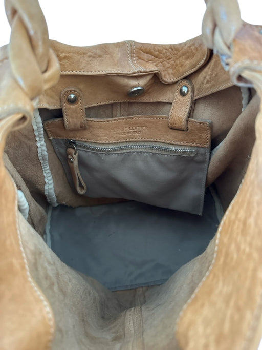 Tan Leather Braided Handle Long Strap Incl. Tote Bag Tan / M