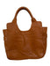 Foly + Corinna Brown & Gold Leather Snake Embossed Top Handles Fold Over Bag Brown & Gold / M
