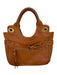 Foly + Corinna Brown & Gold Leather Snake Embossed Top Handles Fold Over Bag Brown & Gold / M