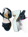 NYDJ Shoe Size 9 Black & Tan Suede Raffia Espadrille Platform Flowers Sandals Black & Tan / 9