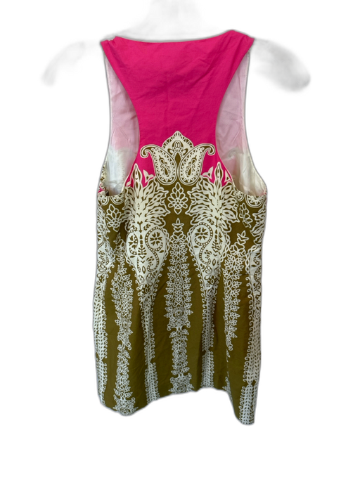 Tibi Size 4 Pink & Green Cotton Sleeveless Kaleidoscope Shift Dress Pink & Green / 4
