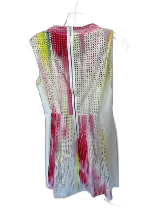 Elie Tahari Size 4 Pink & Green Cotton Blend Sleeveless Perforated Slip Dress Pink & Green / 4