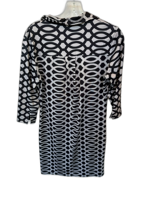 Gretchen Scott Size S Gray & Black Polyester Blend Long Sleeve Ovals Dress Gray & Black / S