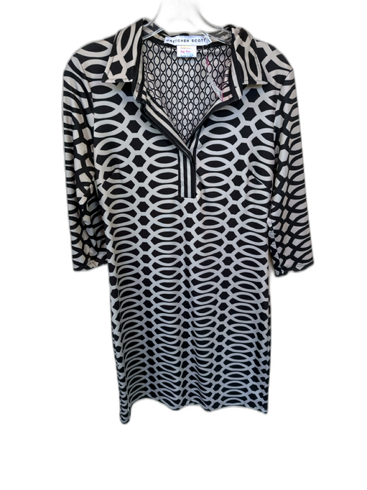 Gretchen Scott Size S Gray & Black Polyester Blend Long Sleeve Ovals Dress Gray & Black / S