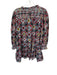 Olivia James Size L Blue & Maroon Cotton Long Balloon Sleeve Flowers Dress Blue & Maroon / L