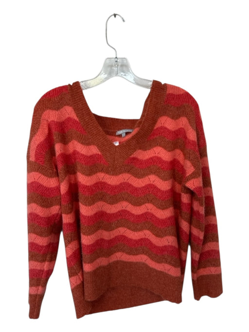 Oliver Bonas Size 8 Orange & Brown Wool Blend Long Sleeve Knit Sweater Orange & Brown / 8
