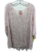 Johnny Was Size XS Light Pink Cupra 3/4 Sleeve Floral Eyelet Scalloped Sheer Top Light Pink / XS